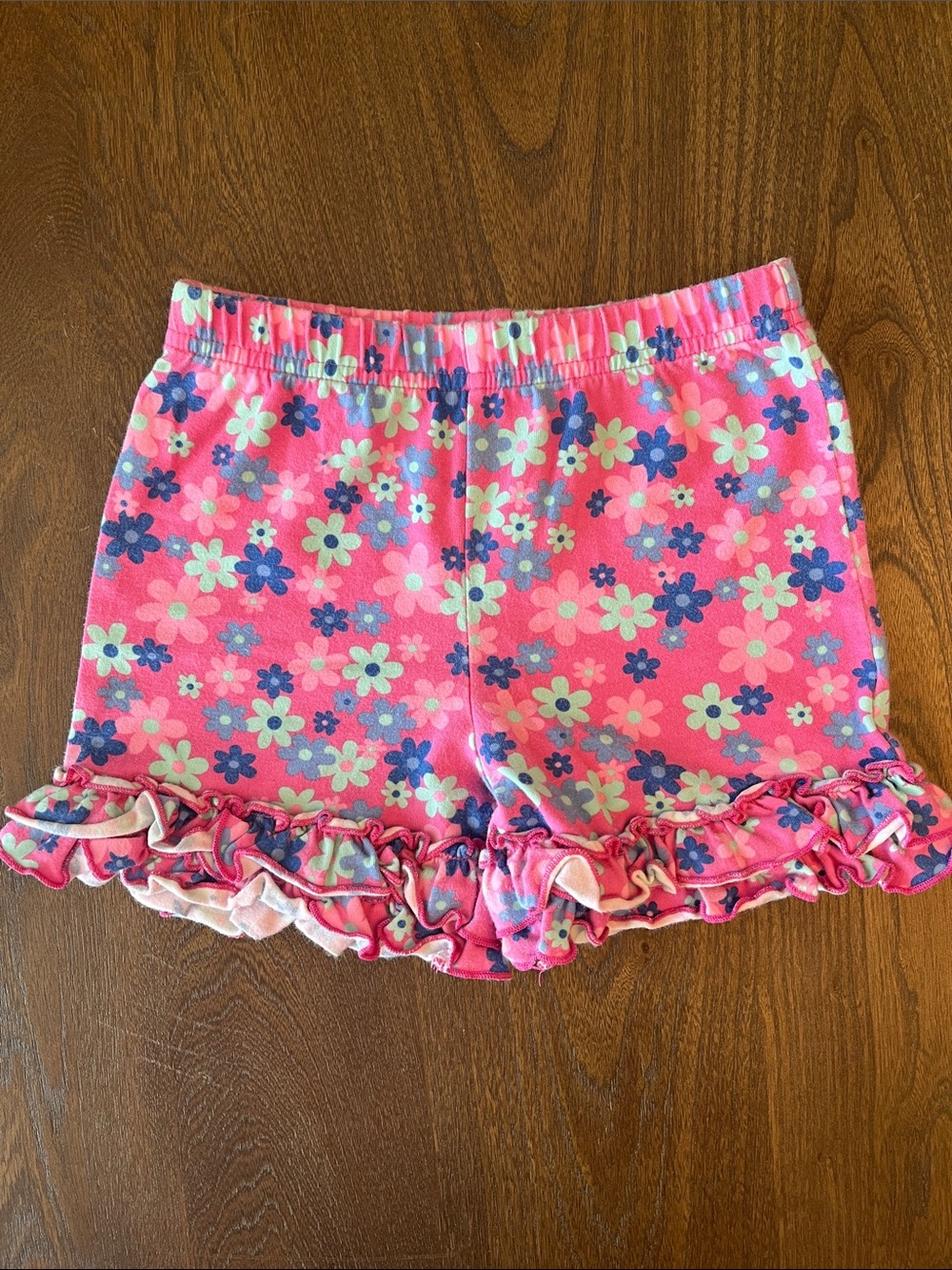 Eleanor Rose Pink Floral Ruffle Shorts